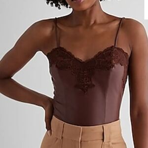 Express women's top brown body contour